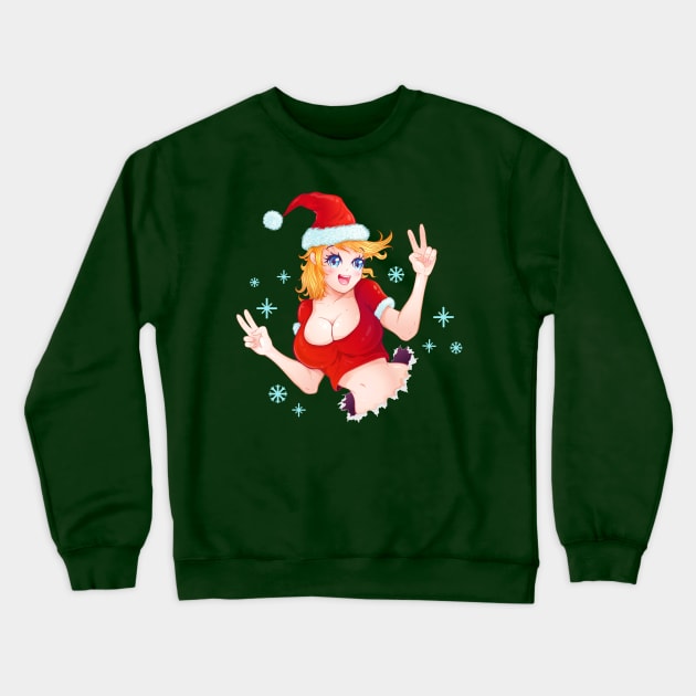 Santa girl Crewneck Sweatshirt by Sir13